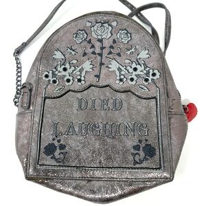 Betsey Johnson Tombstone Died Laughing Crossbody Bag